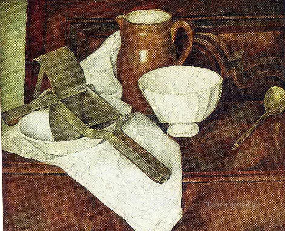 Still Life with Ricer also known as Still Life with Garlic Press Diego Rivera Oil Paintings